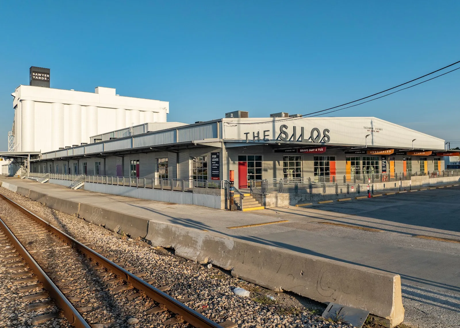 The Silos building and grain elevator at Sawyer Yards in Houston